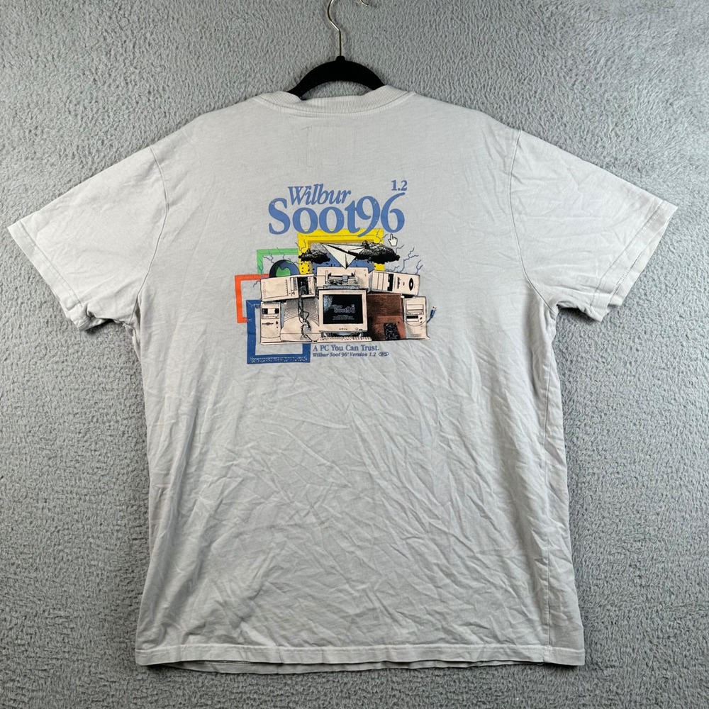 Wilbur Soot 96 v1.2 Windows Parody Shirt XL White Computer Gamer Retro Tech
